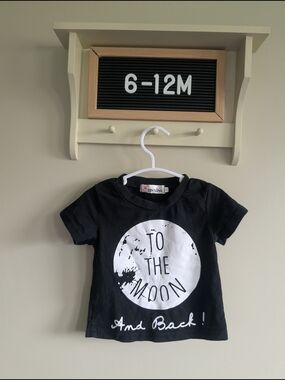 Kids Black 'To The Moon' Graphic Tee - Unbranded